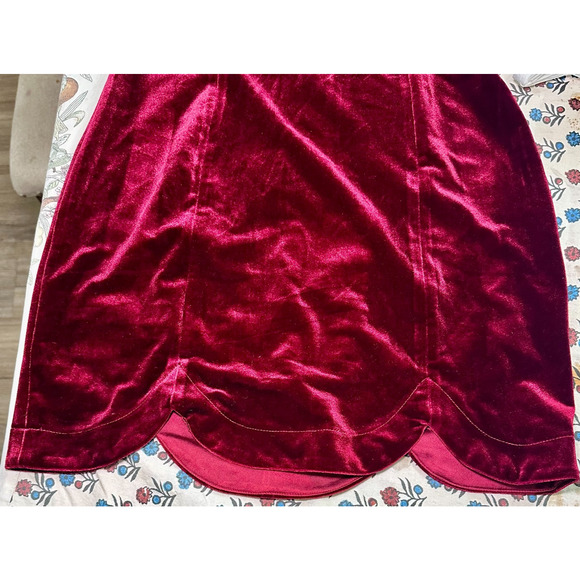 Cotton Candy LA Velvet Lace Slip Dress Women’s Large Burgundy Wine Dark Romantic - Picture 10 of 12